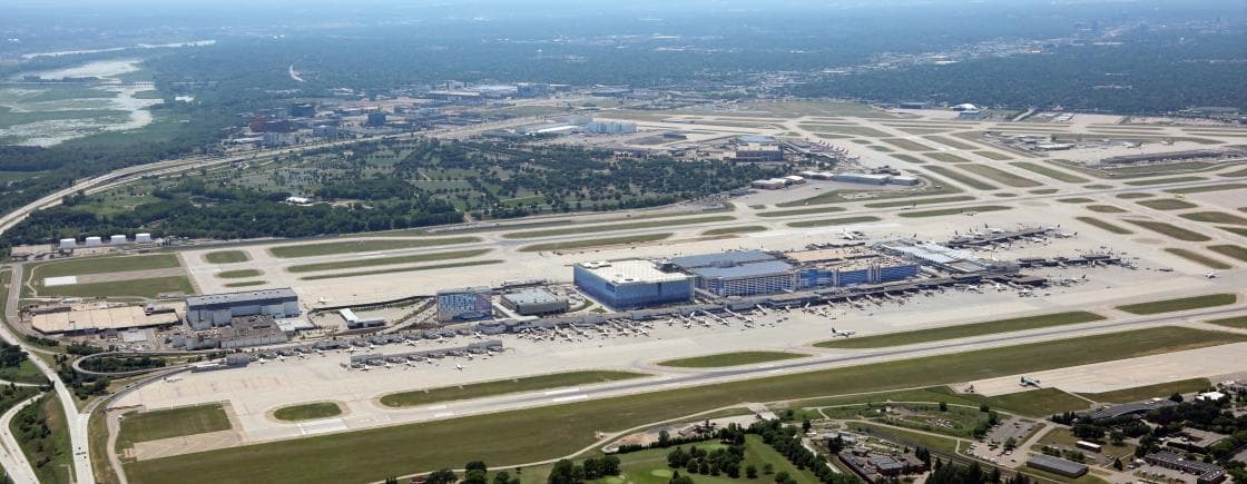 MSP airport aerial views